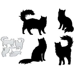 4 قطع قطط يموت قطع معدنية، إطار قطط معدني قطع يموت قطع الاستنسل لبطاقات القصاصات DIY ألبوم الصور الزخرفية النقش ورقة يموت لصنع بطاقة سكرابوكينغ in Kuwait