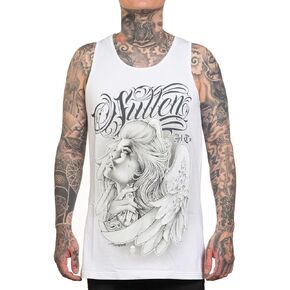 قميص Sullen للرجال من Heavenly Tattoo Lifestyle Graphic Standard بدون أكمام باللون الأبيض in Kuwait