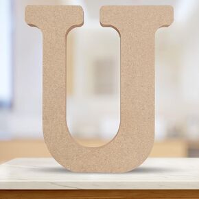 4 Inch 3D Unfinished Wooden Letters, Wooden Alphabet Letters for Wall Decor Decorative - Wood Crafts Standing Letters Slices Sign Board Decoration for Party Decor DIY Craft（Letter &）
