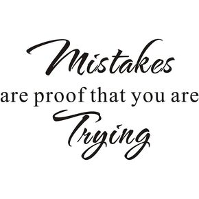 Mistakes are Proof That You are Trying School Nursery Education Teacher Classroom Mural DIY Quote Saying Inspirational Vinyl Wall Sticker Decals Transfer Removable Words (Size3: 23.2" x 14.1")