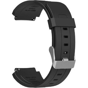 سوار سيليكون ناعم SIKAI 22 مم لـ TicWatch Pro 3 حزام بديل صديق للبشرة وقابل للتنفس لـ TicWatch Pro 3 / TicWatch Pro 2020 / TicWatch Pro 4G LTE/TicWatch GTX Smartwatch (أسود) in Kuwait