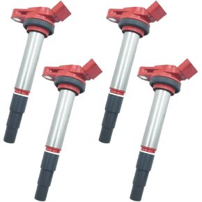 4PCS AKRAUTO HIGH PERFORMANCE RED TOP IGNITION COIL 9091902252 9091902258 90919-02252 ARK-IG596-R C1714 UF596 FOR TOYOTA MATRIX PRIUS PRIUS V COROLLA SCION XD PONTIAC VIBE LEXUS CT200H 1.8 2.4 2ZR 5ZR