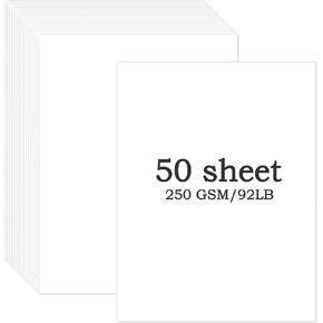 50 Sheets Black Cardstock 5 x 7 Inch Thick Paper, Black Smooth Card Stock Printer Paper for Invitations, Menus, Wedding, DIY Cards, 250GSM Thick Paper
