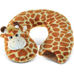 DolliBu Giraffe Plush Neck Pillow - Soft Travel Neck Pillow Animal for Neck & Head Support, Cute Wild Life Stuffed Pillow Accessory for Naps, Novelty Stuffed Animal Headrest for Kids & Adults