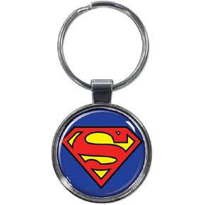 Ata-Boy DC Comics Superman Logo 1.5" Fob Keychain for Keys, Backpack Pulls and More