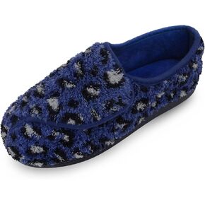 Git-up Women Memory Foam Diabetic Slippers Arthritis Edema Adjustable Closed Toe Swollen Feet Slippers Comfortable House Indoor Outdoor Shoes with Rubber Sole