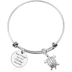 Turtle Lover Gift Sea Turtle Inspirational Jewelry Turtle Decor Gifts for Turtle Lovers Turtle Themed Gifts Jewelry Encouragement Jewelry for Girls Daughter Boys Motivational Jewelry Birthday Gifts