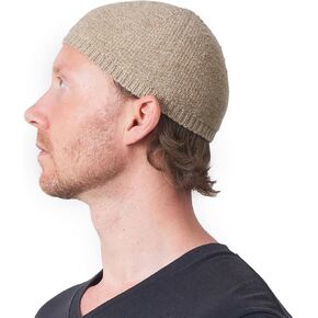 CHARM Mens Winter Hat Skull Cap - Fitted Hats for Men Wool Beanie Kufi Warm Muslim Prayer Dress Cap Stretchy