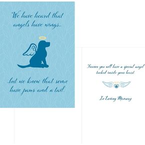 Dog Speak We Have Heard That Angels Have Wings ... Some Have Paws and a Tail Dog Card - Rainbow Bridge Sympathy Card