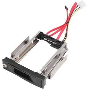 5.25 Inch Trayless Mobile Rack, Hot Swap 3Gbps Stainless Steel Internal SATA Hard Drive Mobile Rack for 3.5" SATA III HDD into 5.25 Inch PC Bay