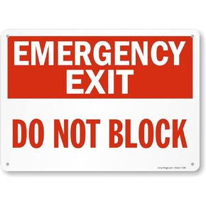 SmartSign "Emergency Exit - Do Not Block" Sign | 10" x 14" Plastic