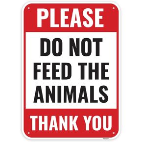 1PC Do Not Feed The Animals Sign, 14 x 10 Inches - Aluminum