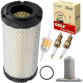 Roykaw Golf Cart Tune Up Kit Compatible with EZGO TXT/RXV/ST350/Workhorse Gas, (For TXT w/MCI, RXV w/Robbins), w/Air Filter, Oil Filter, Fuel Filter, Spark Plug, OEM# 72084G01, 26591G01, 28463G01