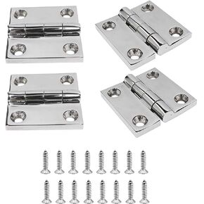 YANYU 4 قطع 1.5 بوصة × 1.5 بوصة مفصل فتحة قارب مصبوب مرآة صلبة مصقولة شديدة التحمل ومفصلات خزانة تثبيت متينة من الفولاذ المقاوم للصدأ البحري 316 مع براغي in Kuwait