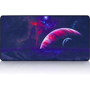 لوحة ماوس للألعاب مقاس 24 × 12 بوصة، كبيرة باللون الأرجواني Galaxy Space XXL لوحة ماوس كبيرة رائعة مطاطية غير قابلة للانزلاق لأجهزة الكمبيوتر المحمول والمكتب، أزرق