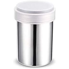 Powder Sugar Shaker With Lid Stainless Steel Fine Mesh Shaker Cinnamon Icing Sugar Powder Cocoa Flour Chocolate Coffee Sifter Sprinkler Dredgers for Coffee Cappuccino Latte