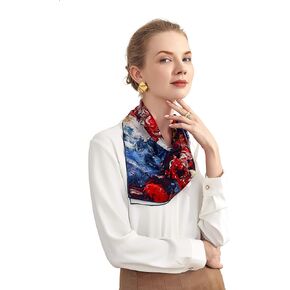 Jeelow 100 Real Mulberry Silk Scarfs 35x35 Or 25x25 Inch Square Shawl Wrap For Women Hair Wrapping