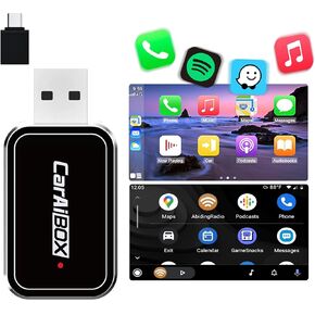 2 in 1 Wireless CarPlay Adapter & Android Auto Wireless Adapter, Plug&Play Car Dongle Converts Wired to Wireless Carplay Fit for OEM Wired Carplay from 2016, 5Ghz WiFi Fast Auto Connect, No Delay