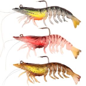 3pcs Fishing lures shrimp lure fishing jigs soft lure for Bass Trout Crappie fishing bait for Freshwater and Saltwater