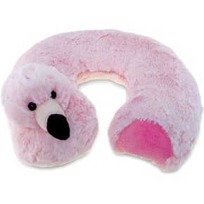DolliBu Flamingo Plush Neck Pillow - Soft Travel Neck Pillow Animal for Neck & Head Support, Cute Tropical Life Stuffed Pillow Accessory for Naps, Novelty Stuffed Animal Headrest for Kids & Adults