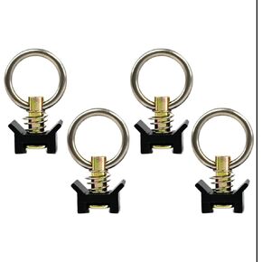 VanEssential Venture L-Track Spring Loaded حلقة ربط قابلة للتعديل - أسود - 4 قطع