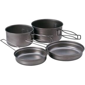 Snow Peak Multi Compact Cook Set, Japanese Titanium, Ultralight and Compact for Camping and Backpacking, Made in Japan, Lifetime Product Guarantee