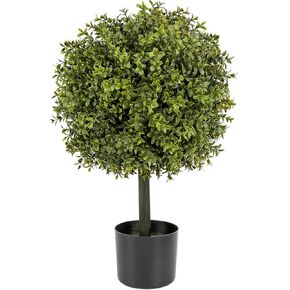 Veryhome Artificial Topiary Boxwood Trees 1 pc, Artificial Potted Shrubs, Faux Ball Plants in Pot for Indoor and Outdoor, Home, Garden Decor(Green)