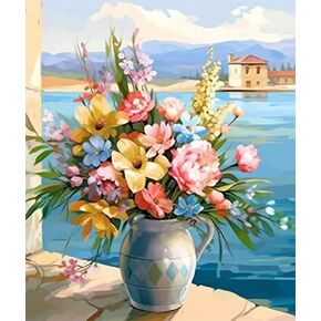 Zariocy 5D Diamond Art Kits for Adults Trees Lakes, DIY Diamond Painting Art Nature Scenery Round Full Drill Crystal Diamond Embroidery Paintings Arts Craft for Home Office Wall Decor 12x16 inch