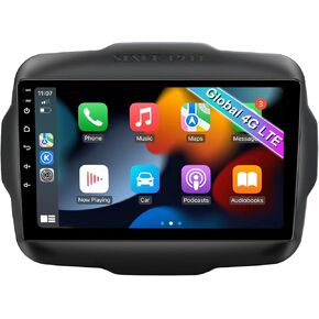 SWTNVIN Car Stereo Radio for Jeep Renegade 2015-2020, Android 13 Head Unit Built-in Auto Play & Carplay 9" HD IPS QLED 720 * 1280P Touch Screen GPS Support 4G LTE Bluetooth5.0 DSP SWC 8-core 4+64GB