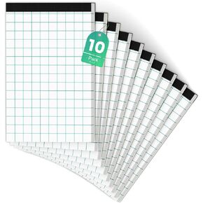 Dot Paper Pad 8.5 x 11, 6 Pack Dotted Notepad, 5x5, Double Sided Grid Graph Paper, Dotted Sheets 30 Sheets/ Pad, Letter Size 8.5 x 11'' Graphing Paper Tear-Off Dotted Grid Paper with Sturdy Backing