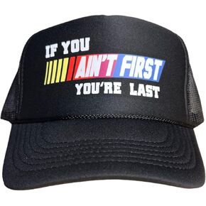 Drive Fast Eat Ass Hat Snapback Trucker Hat for Men or Women, Vintage Fit with Funny Novelty Graphic, Custom Mesh Hat