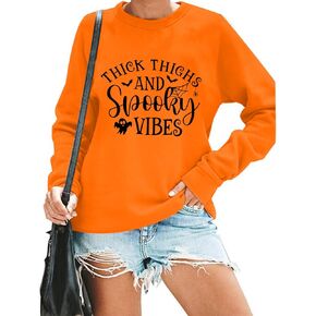 MAXIMGR سويت شيرت نسائي للهالوين، سويت شيرتات مدرسية مخيفة، قمصان مدرسية للهالوين، رسومات لطيفة، أكمام طويلة، بلوفر علوي in Kuwait