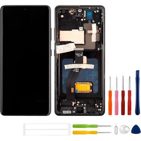 LCD for Galaxy S21 Ultra 5G G998 Digitizer Screen LCD Display Touch Assembly Replacement SM-G998 G998A G998F G998P G998R4 T U V W 6.8 inch by BITANR (Black with Frame)