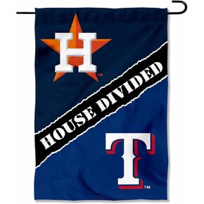 House Divided Astros and Rangers Double Sided Garden Flag