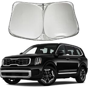 Car Windshield Sun Shade Sunshade Compatible with Kia Telluride 2020 2021 2022 2023 2024 EX X Line S SX Prestige Limited XRT SEL Accessories, Car Front Window Sun Shield Visor