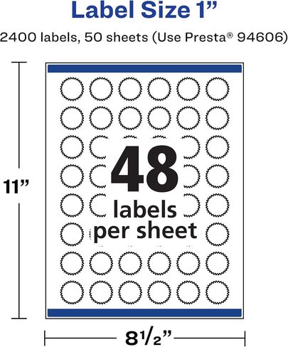 Avery Matte White Starburst Labels with Sure Feed, 1", 1,200 Matte White Printable Labels in Saudi Arabia
