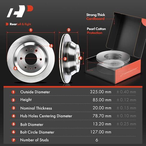 A-Premium 12.80 inch (325mm) Rear Vented Disc Brake Rotors + Ceramic Pads kit Compatible with Select Chevy, Buick, GMC, Isuzu, Oldsmobile and Saab Models - Envoy, 9-7x, Rainier, Trailblazer, Rainier in Saudi Arabia