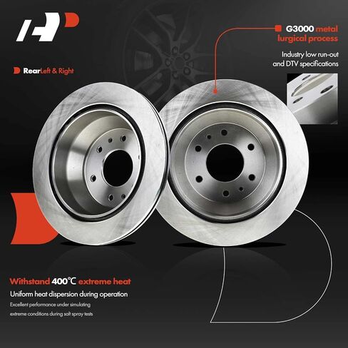 A-Premium 12.80 inch (325mm) Rear Vented Disc Brake Rotors + Ceramic Pads kit Compatible with Select Chevy, Buick, GMC, Isuzu, Oldsmobile and Saab Models - Envoy, 9-7x, Rainier, Trailblazer, Rainier in Saudi Arabia