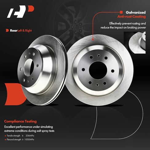 A-Premium 12.80 inch (325mm) Rear Vented Disc Brake Rotors + Ceramic Pads kit Compatible with Select Chevy, Buick, GMC, Isuzu, Oldsmobile and Saab Models - Envoy, 9-7x, Rainier, Trailblazer, Rainier in Saudi Arabia