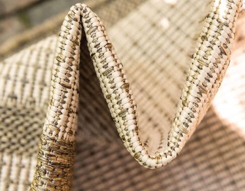 Unique Loom Outdoor Border Collection Area Rug - Border (2' 2" x 3' 1" Rectangle, Beige/ Brown) in Saudi Arabia