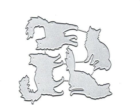 4 قطع قطط يموت قطع معدنية، إطار قطط معدني قطع يموت قطع الاستنسل لبطاقات القصاصات DIY ألبوم الصور الزخرفية النقش ورقة يموت لصنع بطاقة سكرابوكينغ in Kuwait