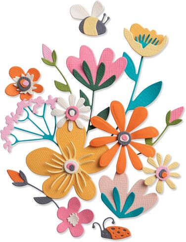 Sizzix Thinlits Die Set-Fabulous Bold Florals, One Size, Silver in Saudi Arabia