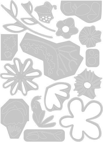 Sizzix Thinlits Die Set-Fabulous Bold Florals, One Size, Silver in Saudi Arabia