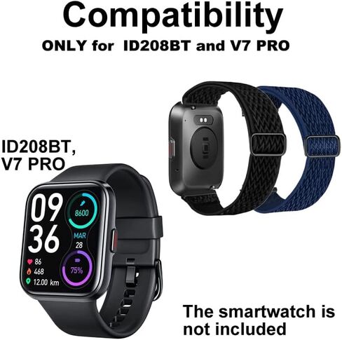Elastic Watch Band Compatible with ENOMIR ID208BT 1.7 inches smartwatch, Stretchy Nylon Sport Loop Replacement for Women Men in Saudi Arabia