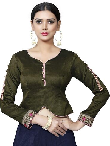 Women's Party Wear Readymade Bollywood Designer Indian Style Padded Blouse for Saree Crop Top Choli in Saudi Arabia