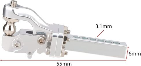 DJX CNC الألومنيوم سحب مقطورة هوك وصلة استقبال ل 1:10 RC الزاحف سيارة Traxxas TRX4 محوري SCX10 90046 90047 (أحمر) in Kuwait