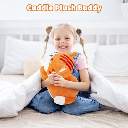 Cat Weighted Stuffed Animal,3.0lb Cute Cat Plush Pillow,Kawaii Kitten Plush Kitty Hugging Pillow,Soft Cat Plush Toys Body Pillows Gifts for Birthday(Orange,15.7") in Saudi Arabia