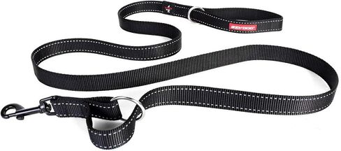 EzyDog Vario 4 Multi-Function Adjustable Dog Leash and Slip Lead - Converts to 6 Foot or 3 Foot - Perfect for Training and Reflective for Nighttime Safety - for Large and Medium Dogs (Black) in Saudi Arabia