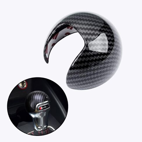 Trim for Audi A4 A5 S5 SQ5 Q5 Q7 Accessories Auto Gear Shift Knob Cover Trim Cap Protector Interior Sport Style - Carbon Fiber Grain in Saudi Arabia