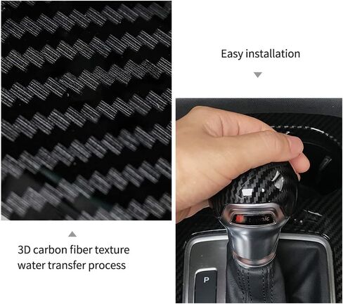 Trim for Audi A4 A5 S5 SQ5 Q5 Q7 Accessories Auto Gear Shift Knob Cover Trim Cap Protector Interior Sport Style - Carbon Fiber Grain in Saudi Arabia